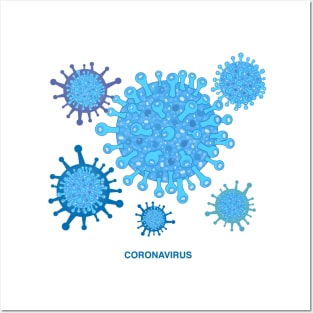 Blue corona virus infection Posters and Art